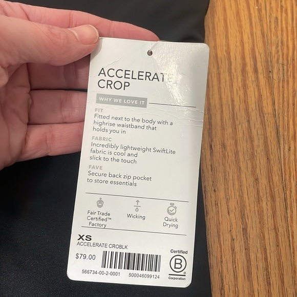 Athleta Accelerate crop leggings black size XS NWT - Picture 5 of 9